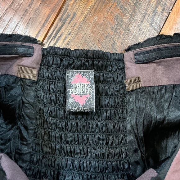 Free People “Christine Crinkle Crepe” Strapless Mini Dress – Black – Size Large - Picture 6 of 8